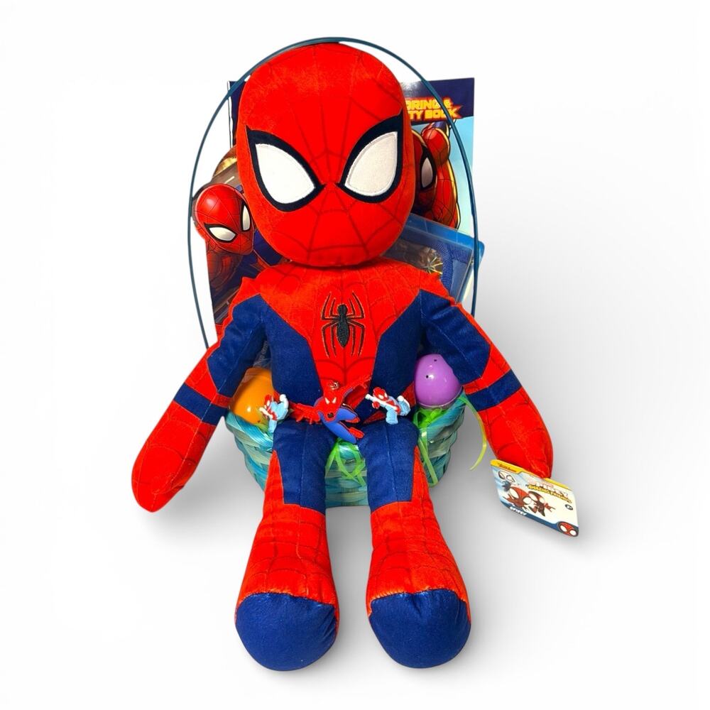 Spider-Man Easter Basket Stuffers for Boys with Plush Toy & Activity Set
